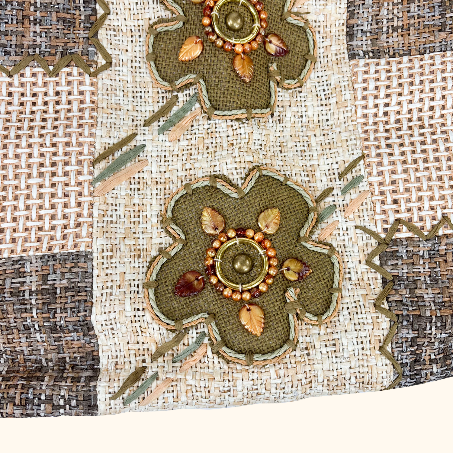 Boho Patchwork Jute Shopper Bag Sunshine Thrift
