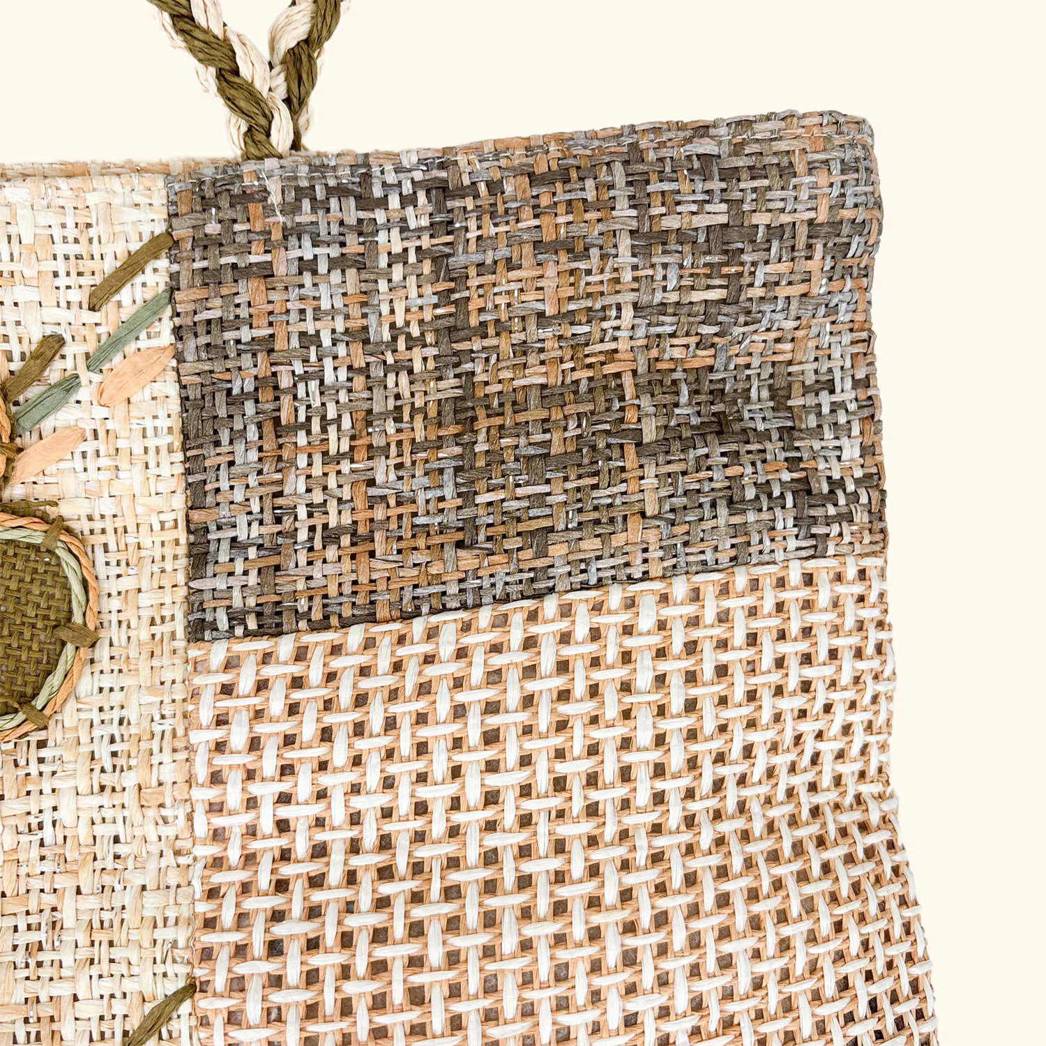 Boho Patchwork Jute Shopper Bag Sunshine Thrift