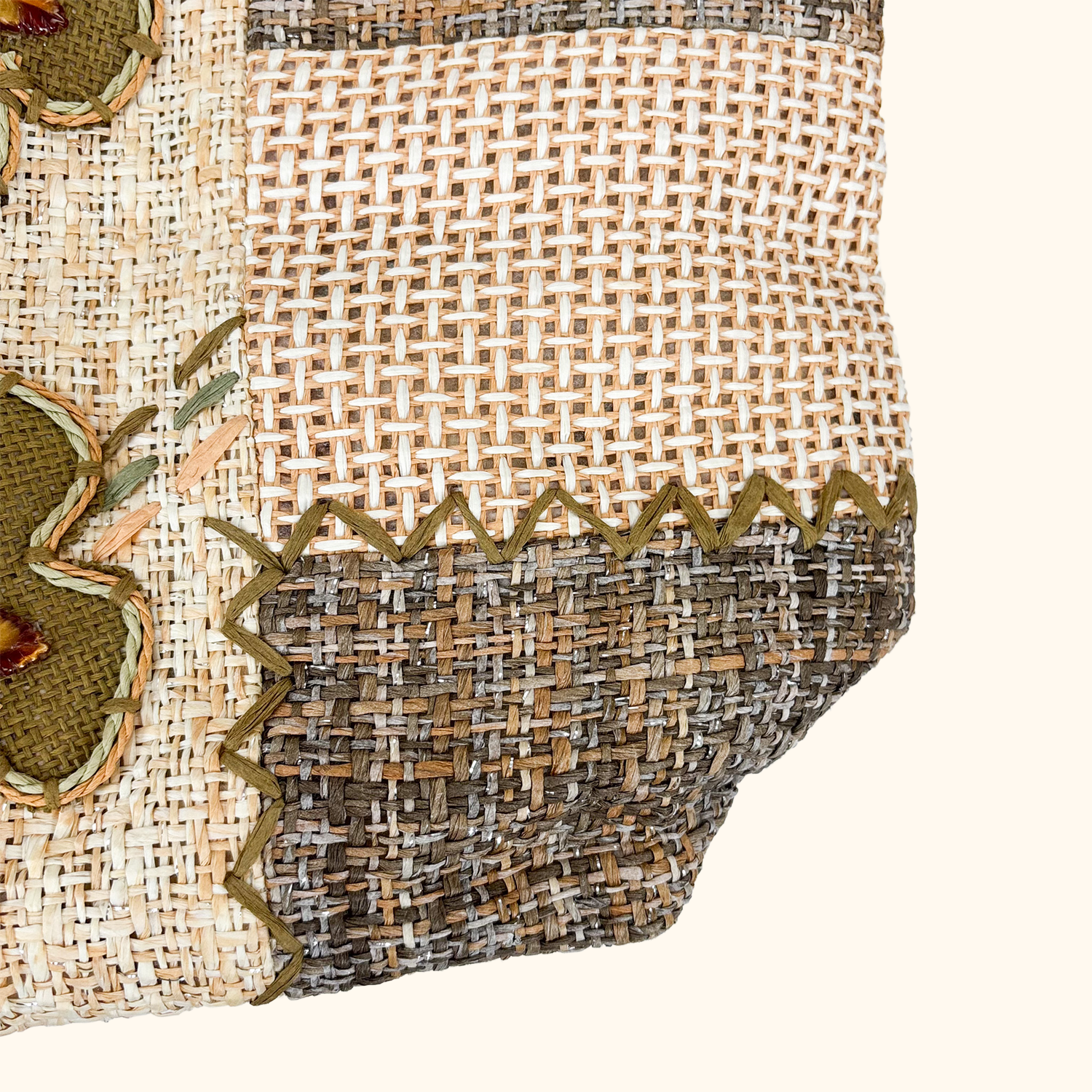 Boho Patchwork Jute Shopper Bag Sunshine Thrift