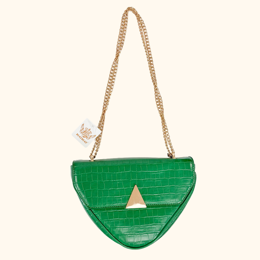 Koko Croc Green Triangle Bag Koko