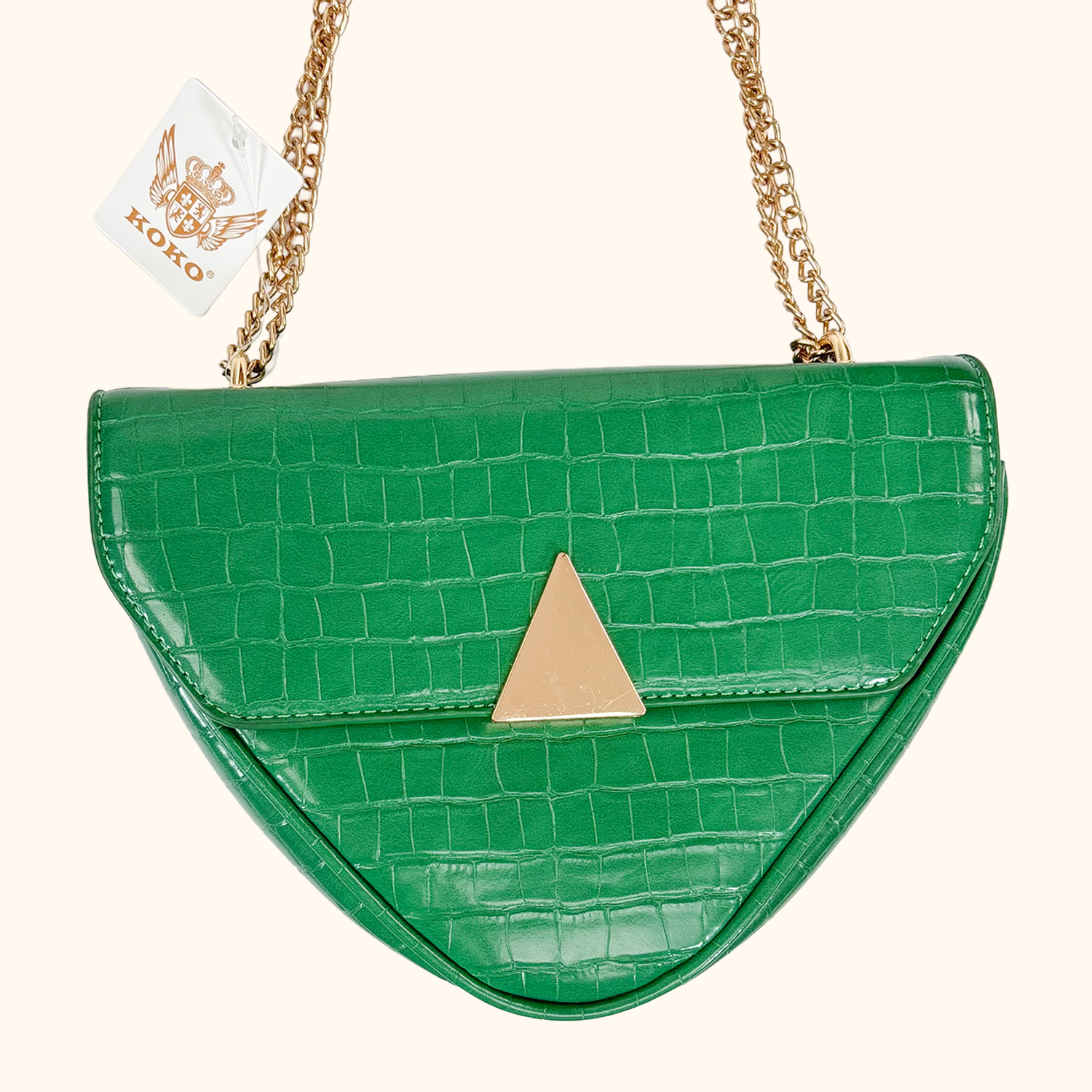 Koko Croc Green Triangle Bag Koko