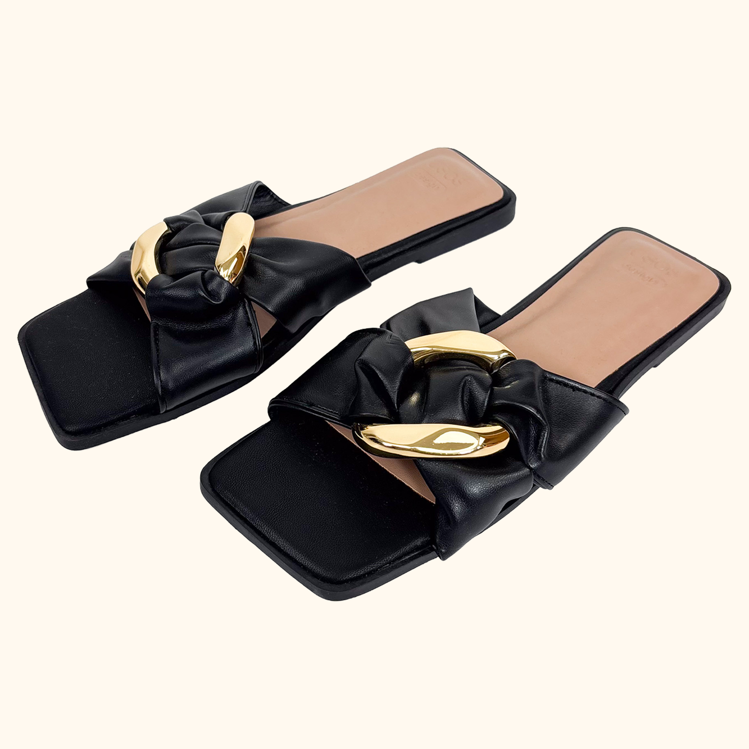 ASOS Square Toe Black Sandals - Size 4 ASOS