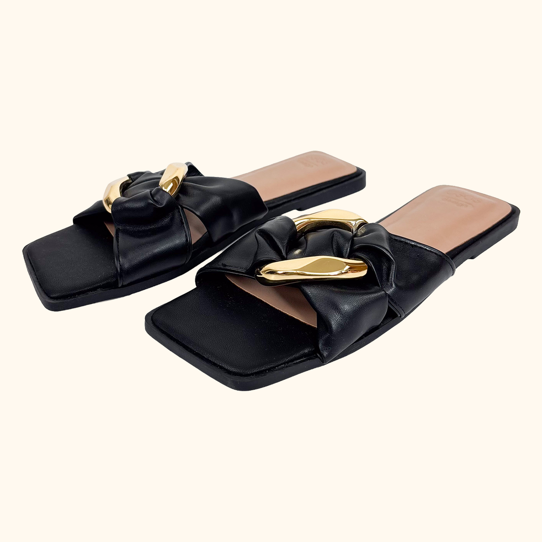 ASOS Square Toe Black Sandals - Size 4