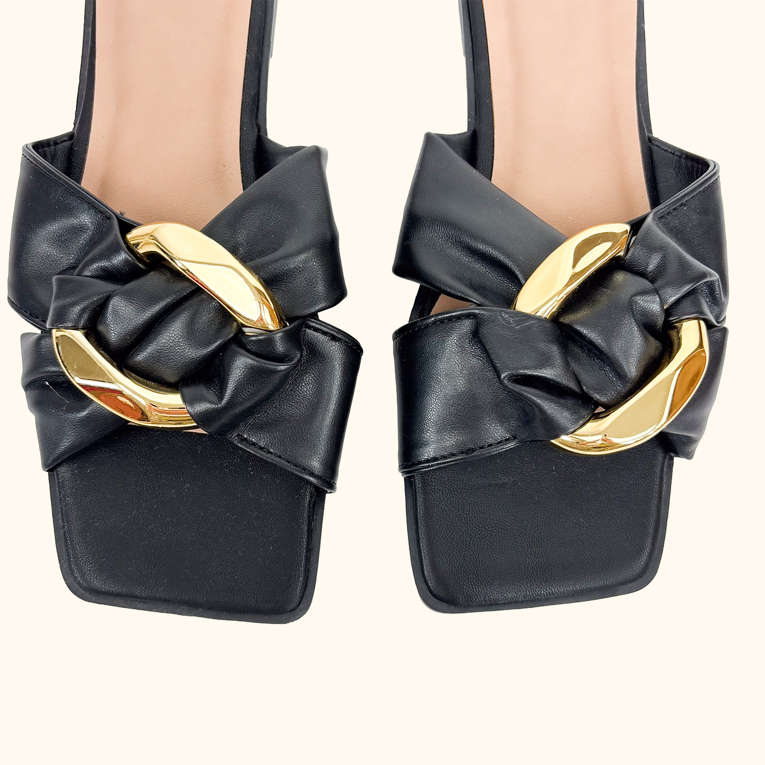 ASOS Square Toe Black Sandals - Size 4 ASOS