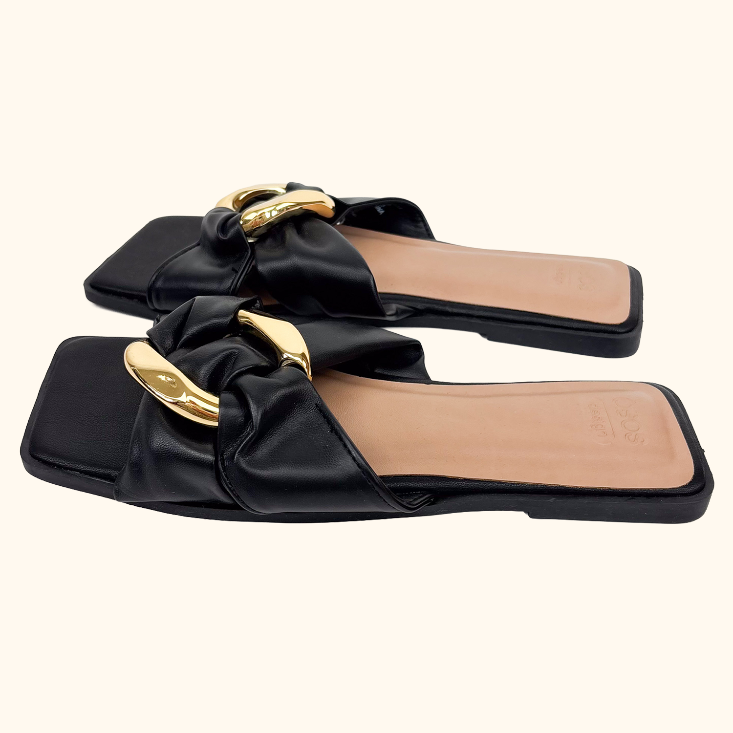 ASOS Square Toe Black Sandals - Size 4 ASOS