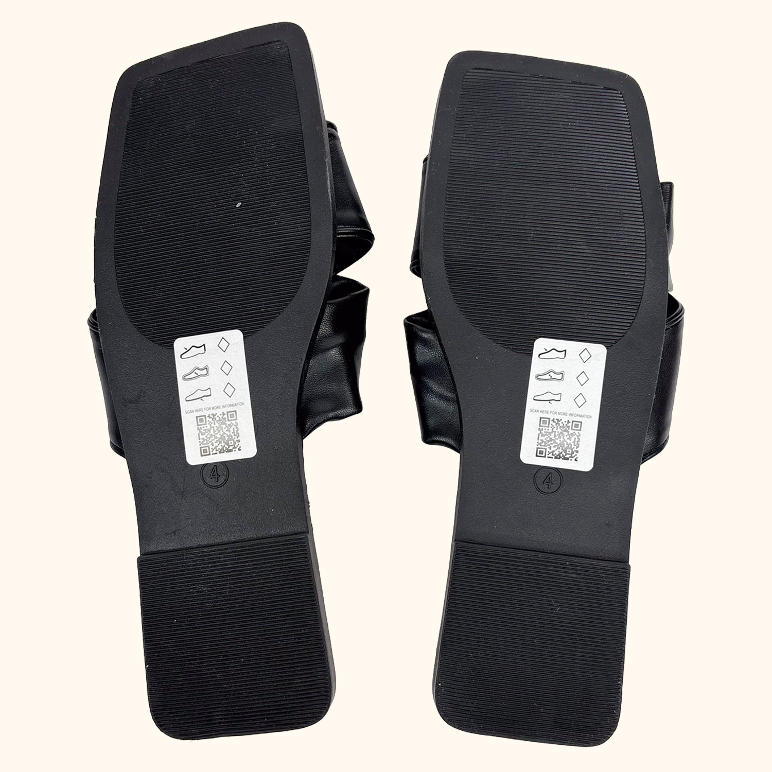ASOS Square Toe Black Sandals - Size 4 ASOS