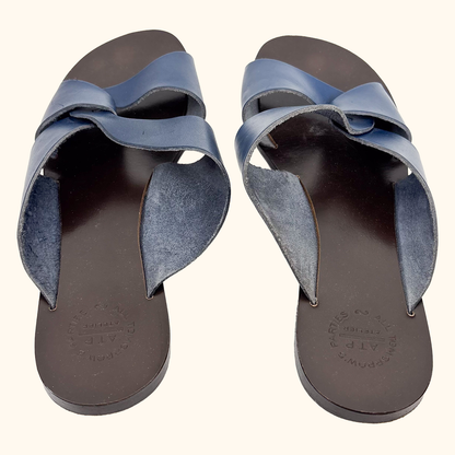 ATP Atelier Allai Navy Leather Sandals - Size 6 ATP Atelier