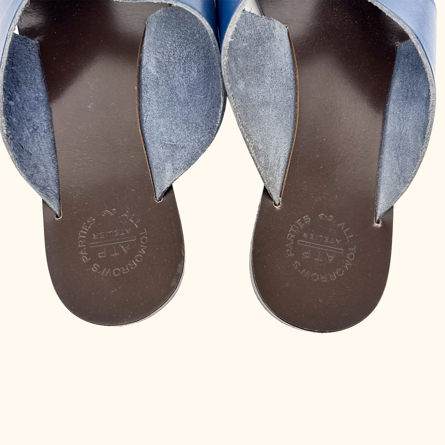 ATP Atelier Allai Navy Leather Sandals - Size 6 ATP Atelier