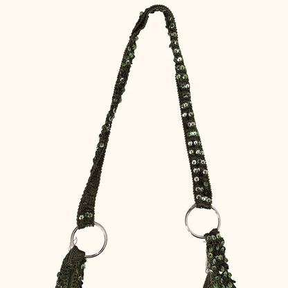 Emerald Green Sequin Hobo Slouch Bag Sunshine Thrift