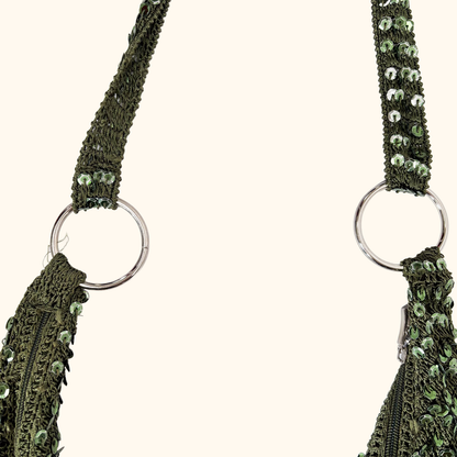 Emerald Green Sequin Hobo Slouch Bag Sunshine Thrift