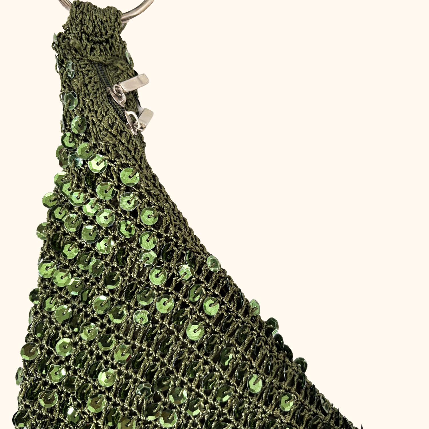 Emerald Green Sequin Hobo Slouch Bag Sunshine Thrift