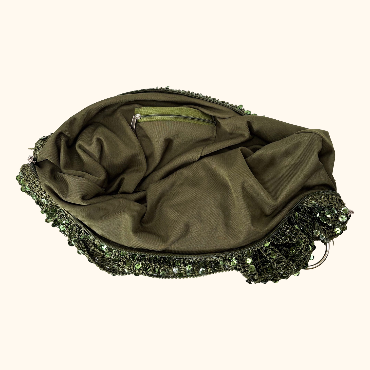 Emerald Green Sequin Hobo Slouch Bag Sunshine Thrift