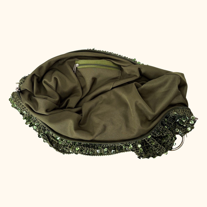 Emerald Green Sequin Hobo Slouch Bag Sunshine Thrift