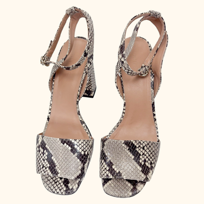 Whistles Hale Snake Print Sandals - Size 7 Whistles