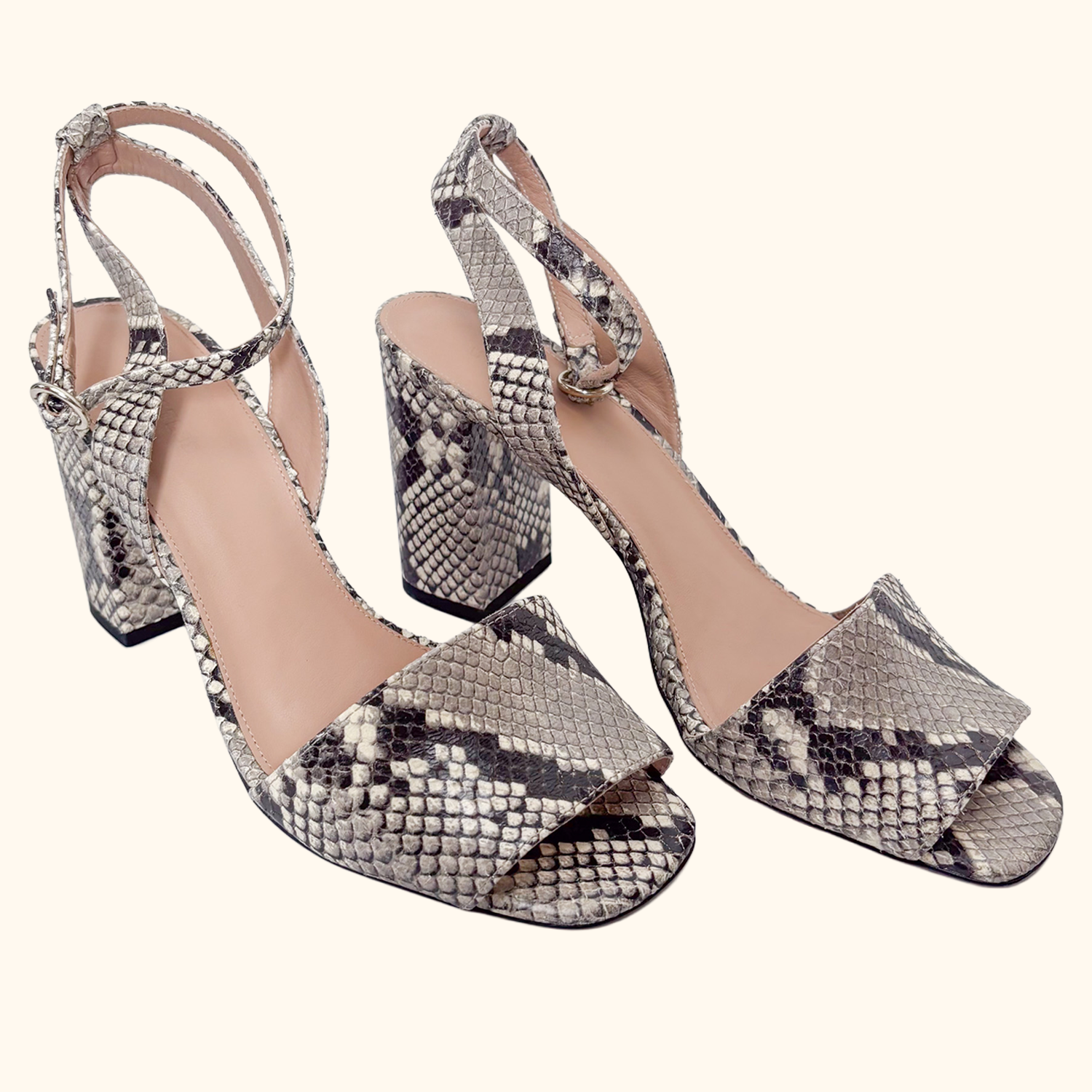 Whistles Hale Snake Print Sandals - Size 7 Whistles