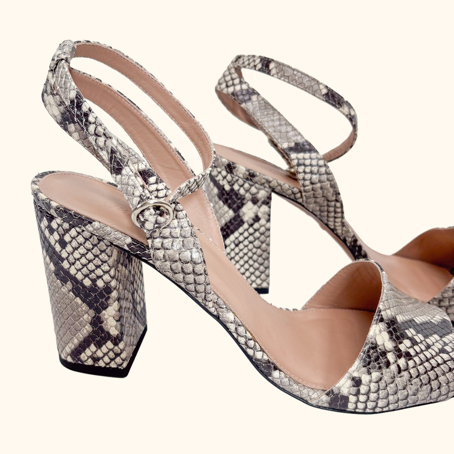 Whistles Hale Snake Print Sandals - Size 7 Whistles