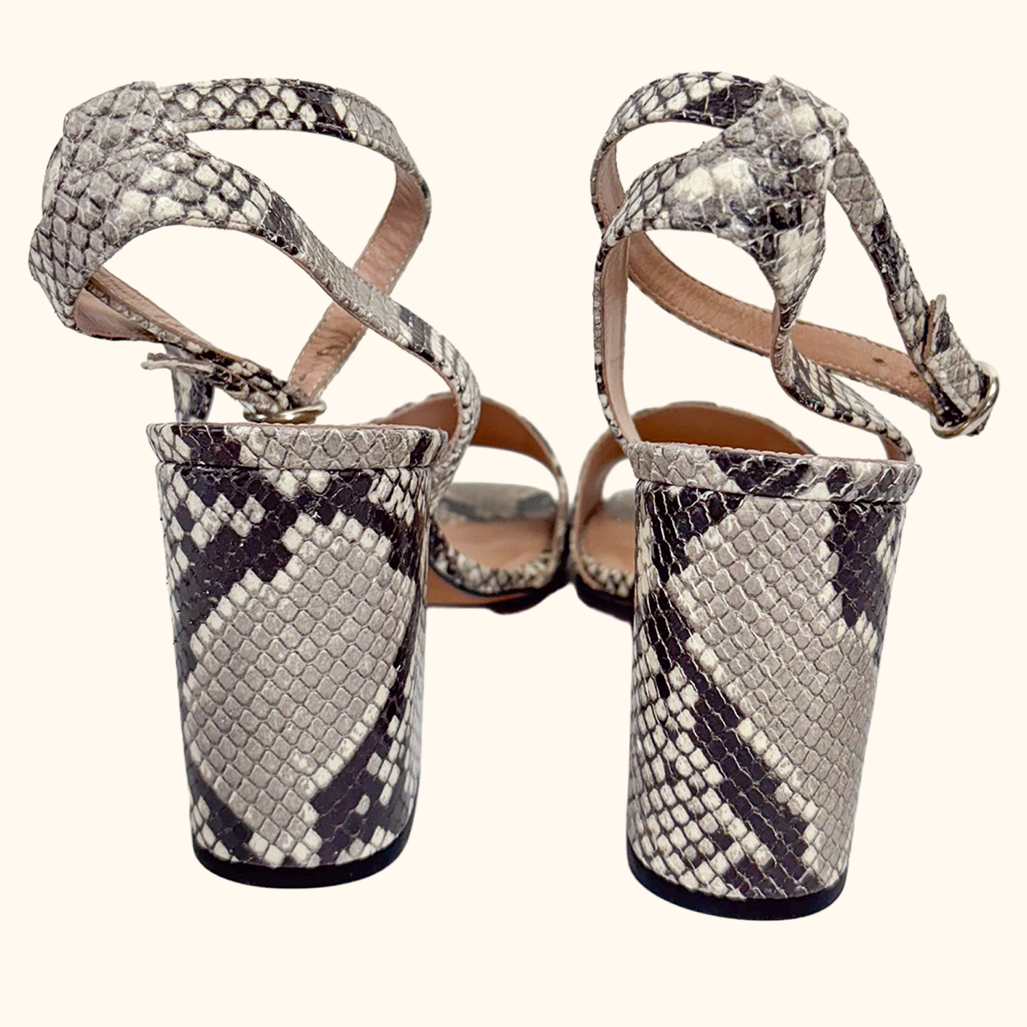 Whistles Hale Snake Print Sandals - Size 7 Whistles