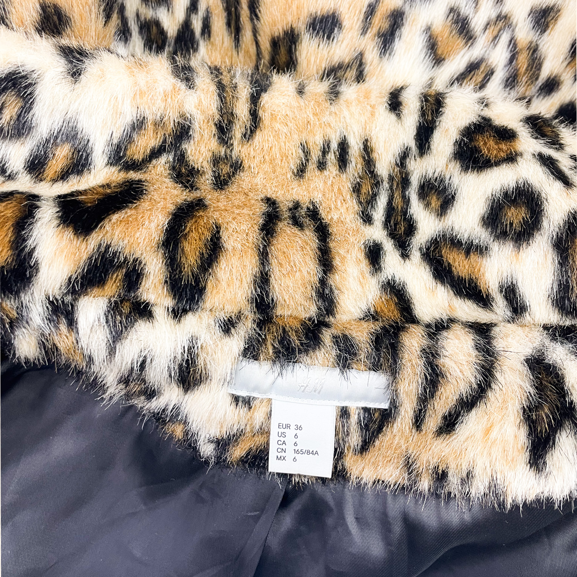 H&amp;M Faux Fur Leopard Print Coat - Size XS H&amp;M