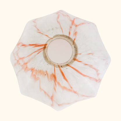 Vintage 1930s Pink Marble Glass Ceiling Shade Sunshine Thrift