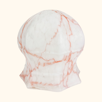 Vintage 1930s Pink Marble Glass Ceiling Shade Sunshine Thrift