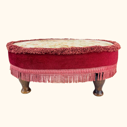 Vintage Sherborne Upholstered Tapestry Footstool Sherborne