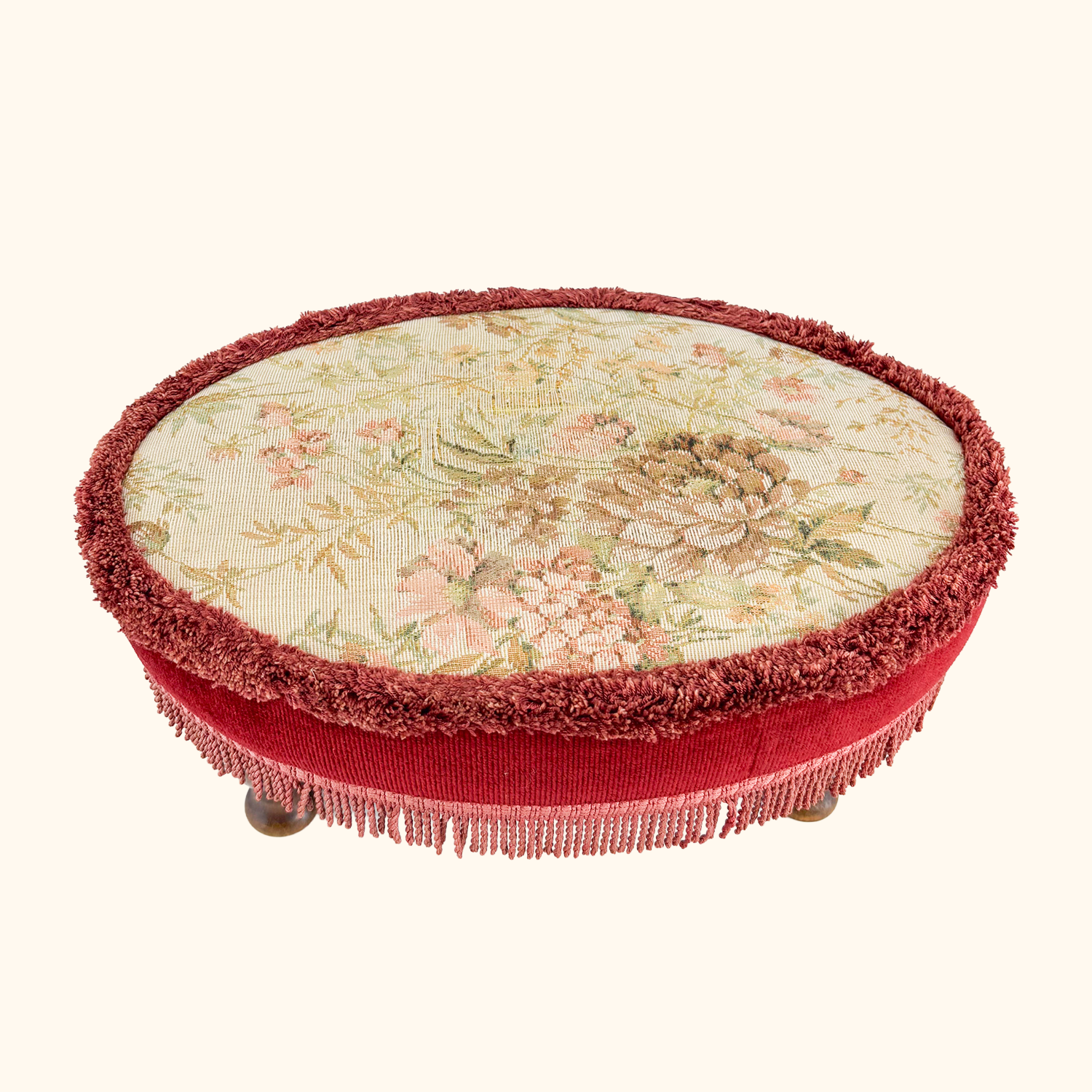 Vintage Sherborne Upholstered Tapestry Footstool Sherborne
