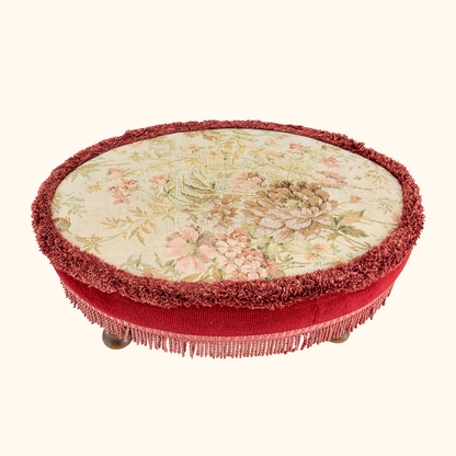 Vintage Sherborne Upholstered Tapestry Footstool Sherborne