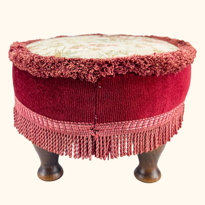 Vintage Sherborne Upholstered Tapestry Footstool Sherborne
