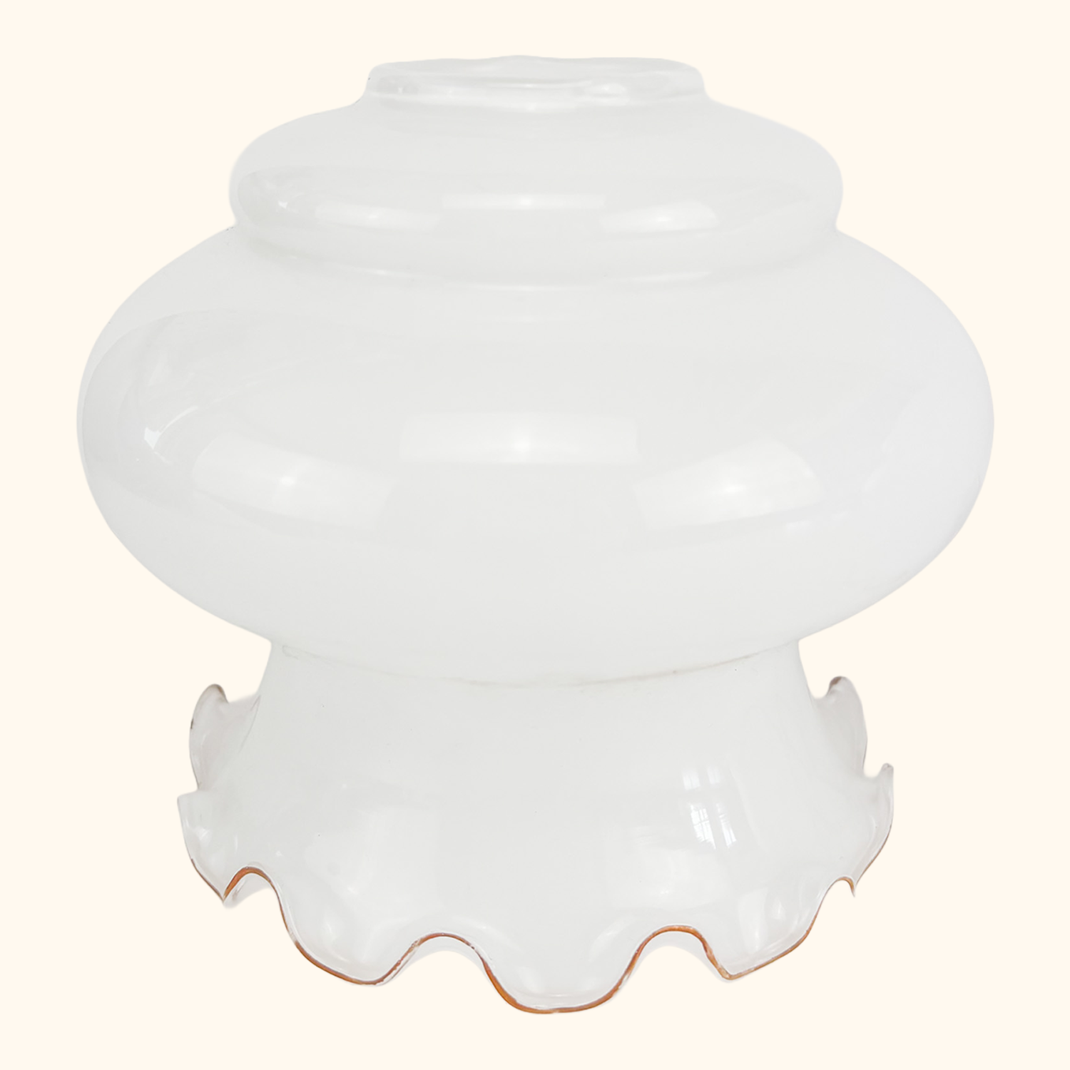 Vintage White Opaline Glass Pendant Light Shades Pair Sunshine Thrift