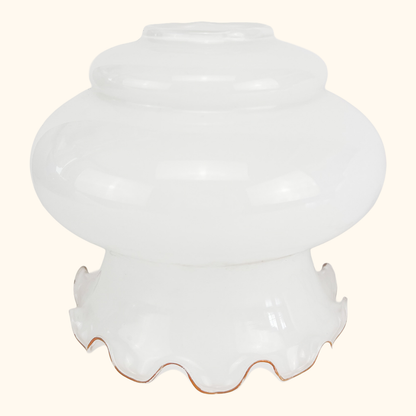 Vintage White Opaline Glass Pendant Light Shades Pair Sunshine Thrift