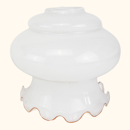Vintage White Opaline Glass Pendant Light Shades Pair Sunshine Thrift