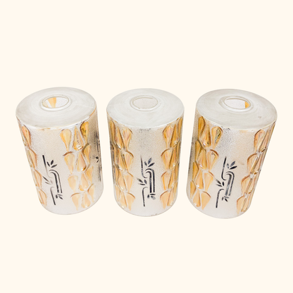Vintage 1960s Frosted Glass Cylinder Ceiling Shades - Set of 3 Sunshine Thrift