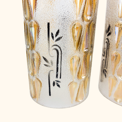 Vintage 1960s Frosted Glass Cylinder Ceiling Shades - Set of 3 Sunshine Thrift