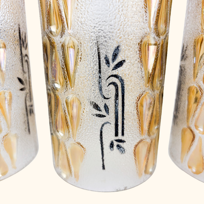 Vintage 1960s Frosted Glass Cylinder Ceiling Shades - Set of 3 Sunshine Thrift