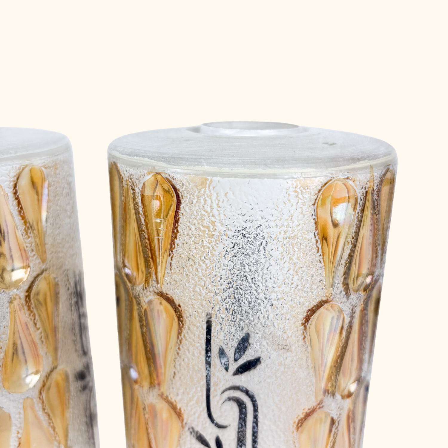 Vintage 1960s Frosted Glass Cylinder Ceiling Shades - Set of 3 Sunshine Thrift