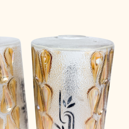 Vintage 1960s Frosted Glass Cylinder Ceiling Shades - Set of 3 Sunshine Thrift