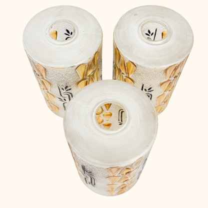 Vintage 1960s Frosted Glass Cylinder Ceiling Shades - Set of 3 Sunshine Thrift