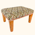 Damask Upholstered Footstool Teak Wood Legs Sunshine Thrift