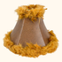 Brown Leather Lampshade Feather Trim Sunshine Thrift