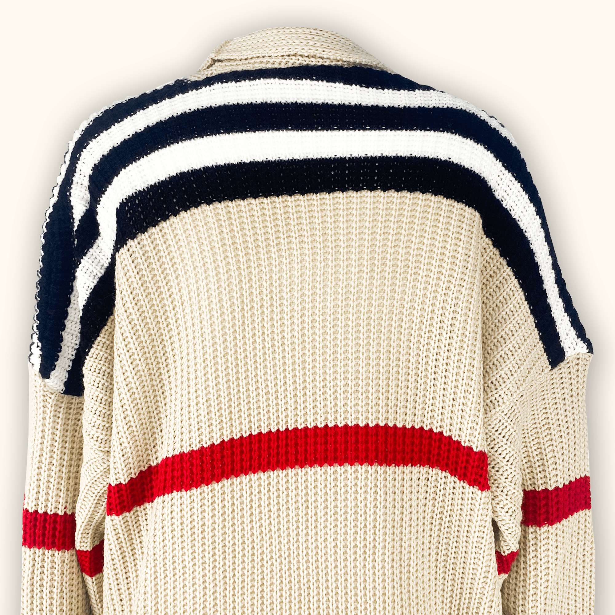 Striped Longline Chunky Knit Cardigan - Size 18