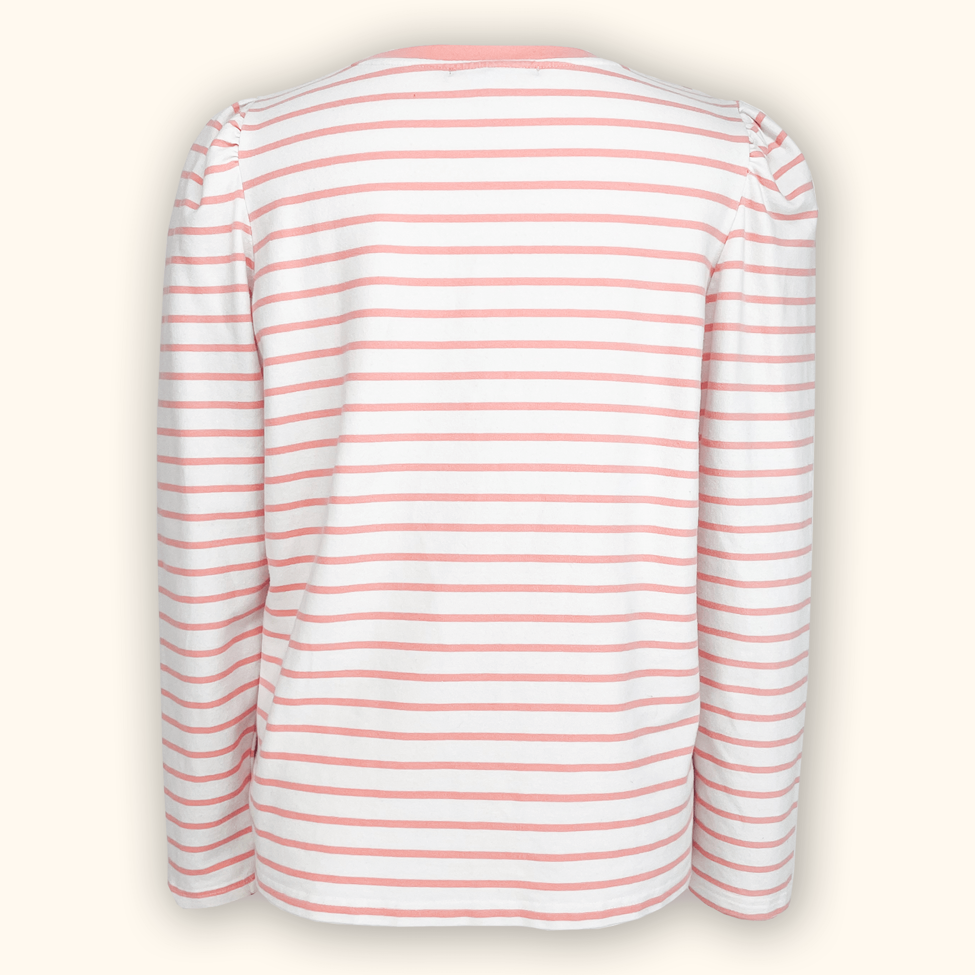 Oliver Bonas Striped Pink &amp; White Long Sleeve Top - Size 12