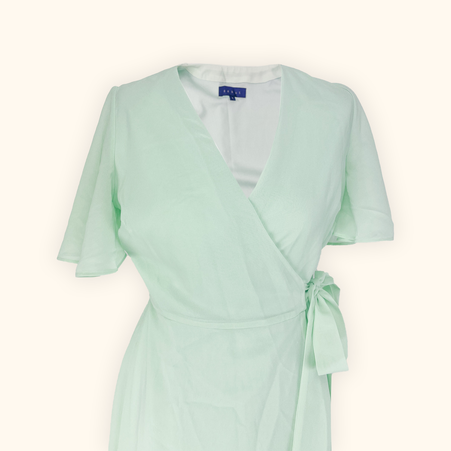 Debut Mint Green Wrap Front Occasion Maxi Dress - Size 8