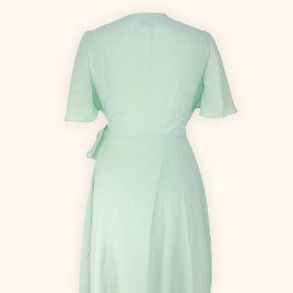 Debut Mint Green Wrap Front Occasion Maxi Dress - Size 8