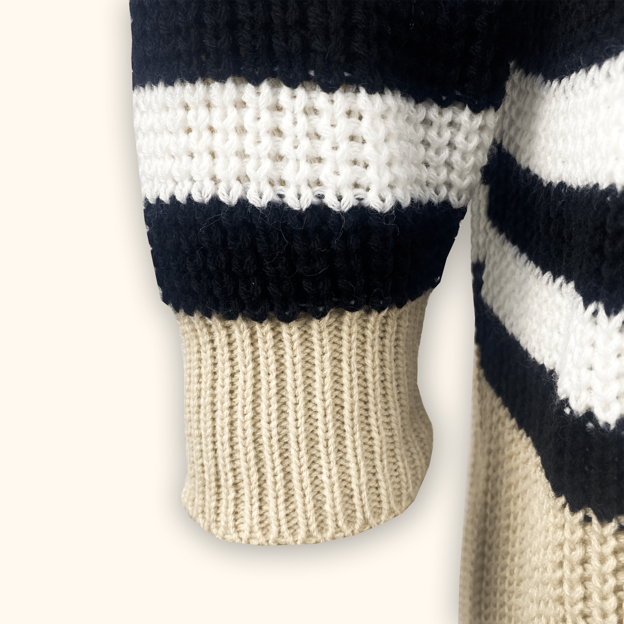 Striped Longline Chunky Knit Cardigan - Size 18