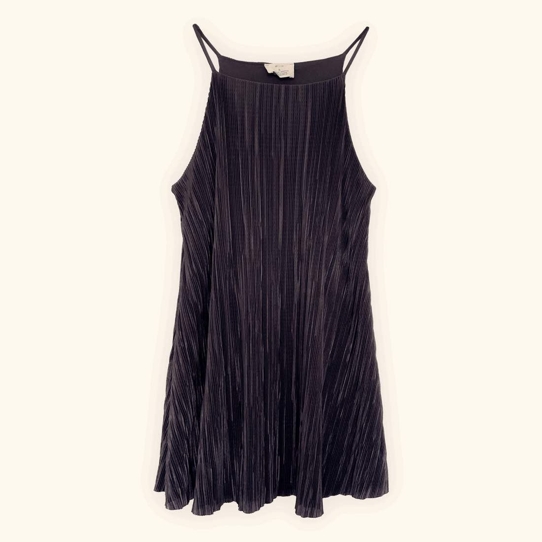 Pins and Needles Dark Grey Plisse Mini Dress - Size Small Pins and Needles