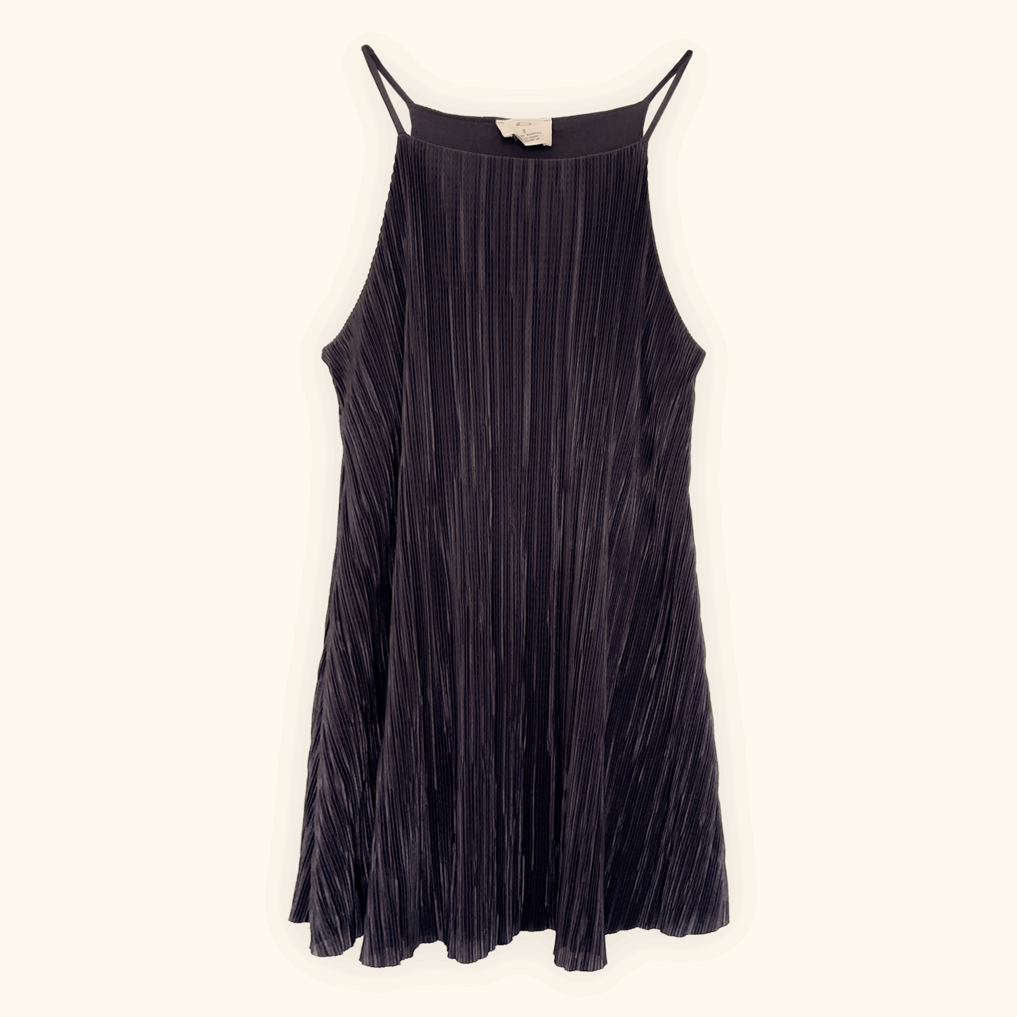 Pins and Needles Dark Grey Plisse Mini Dress - Size Small Pins and Needles