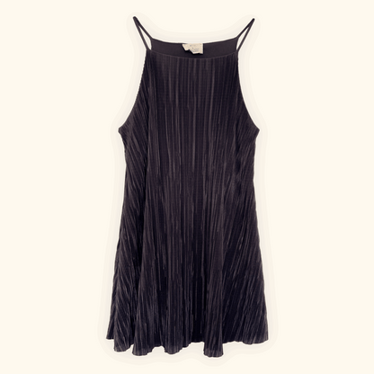 Pins and Needles Dark Grey Plisse Mini Dress - Size Small Pins and Needles