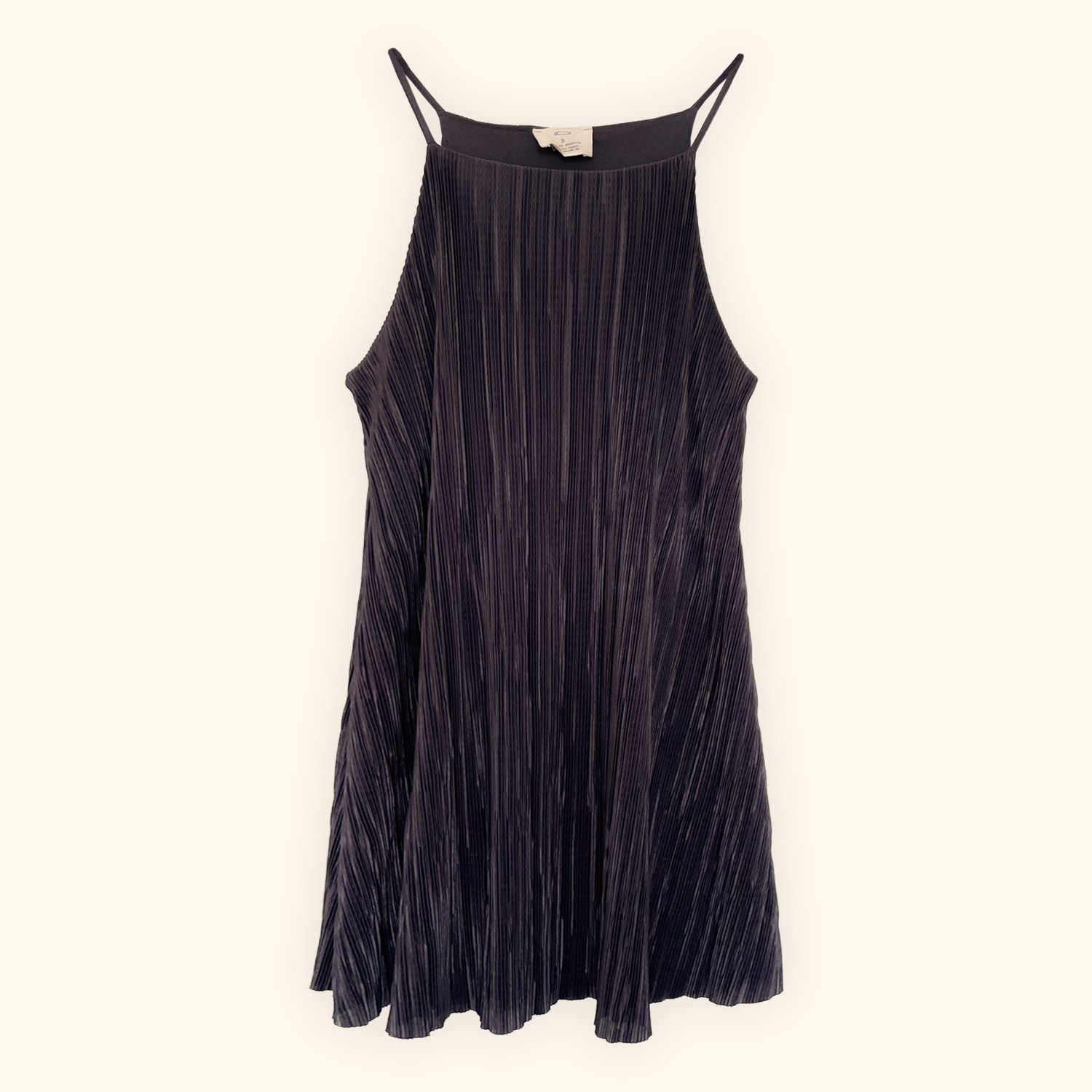 Pins and Needles Dark Grey Plisse Mini Dress - Size Small