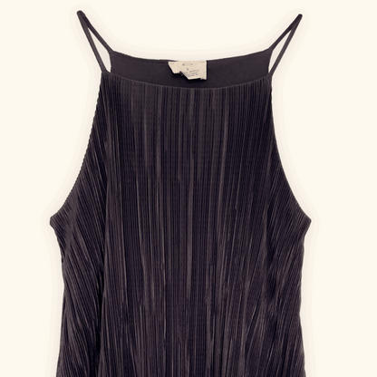 Pins and Needles Dark Grey Plisse Mini Dress - Size Small Pins and Needles