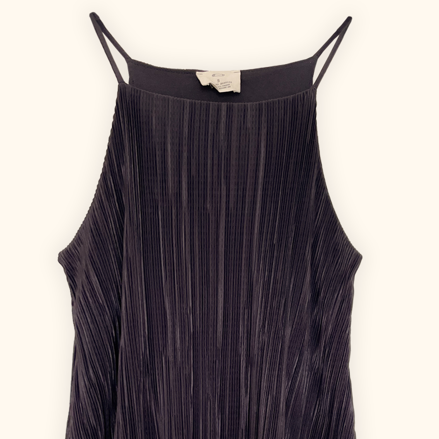 Pins and Needles Dark Grey Plisse Mini Dress - Size Small